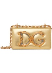 Dolce & Gabbana Gold Calfskin Phone Bag