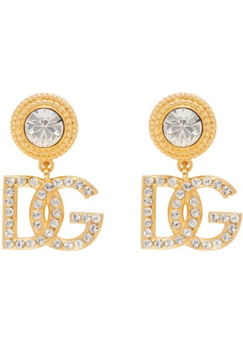 Dolce & Gabbana Gold Small DG Drop Earrings