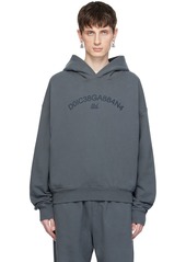 Dolce & Gabbana Gray Cropped Hoodie