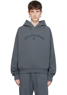 Dolce & Gabbana Gray Cropped Hoodie