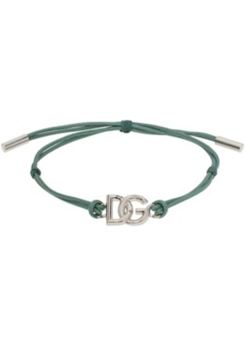 Dolce & Gabbana Green 'DG' Logo Cord Bracelet