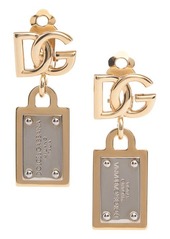 Dolce & Gabbana ID Tag Mixed Metal Drop Earrings