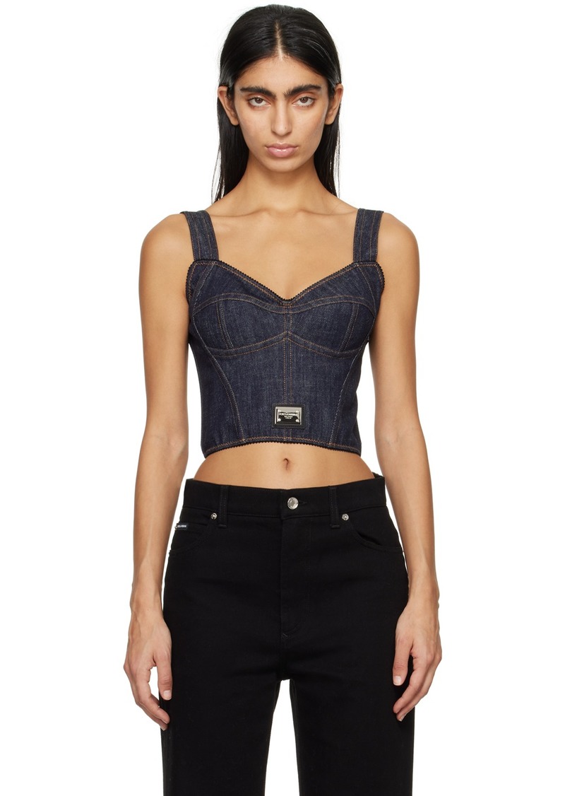 Dolce & Gabbana Indigo Cumber Evlox Denim Camisole