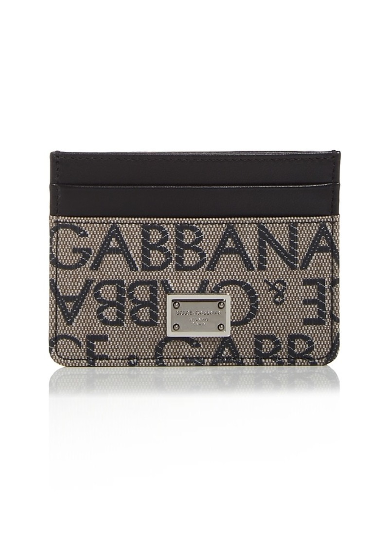 Dolce & Gabbana Jacquard Logo & Leather Card Case
