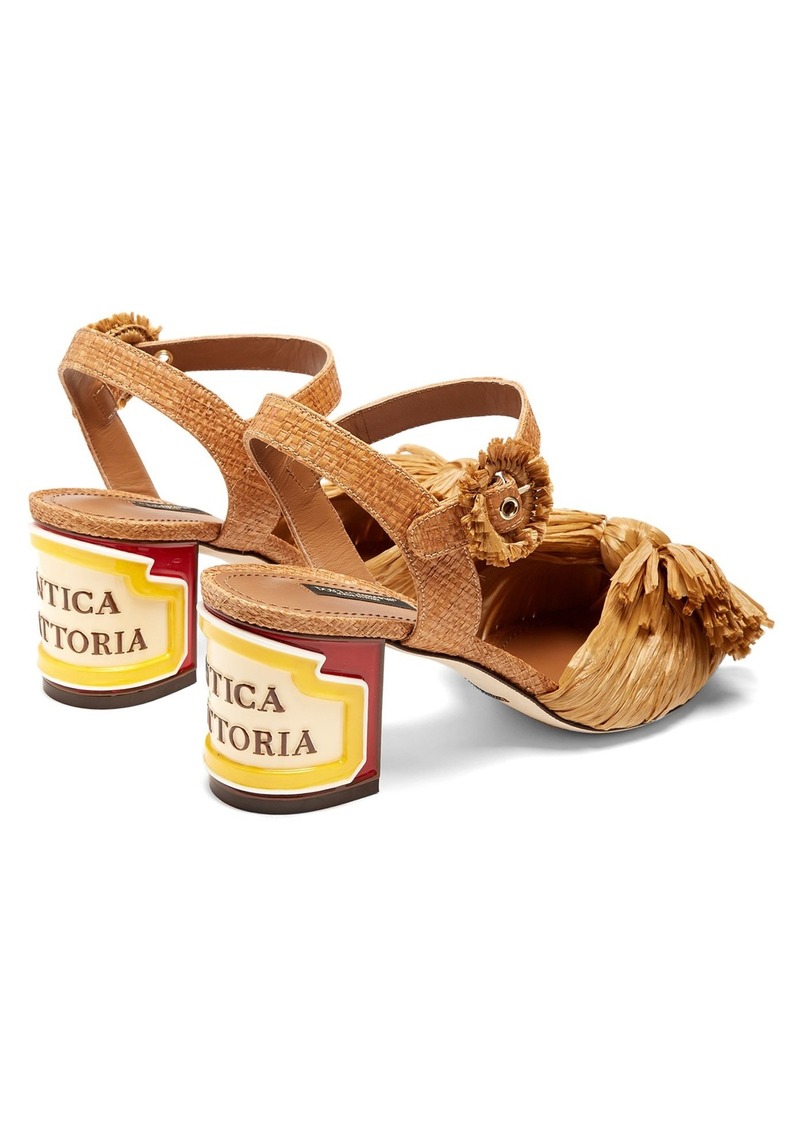 Dolce & Gabbana Dolce & Gabbana Keira ceramic-heel raffia sandals | Shoes