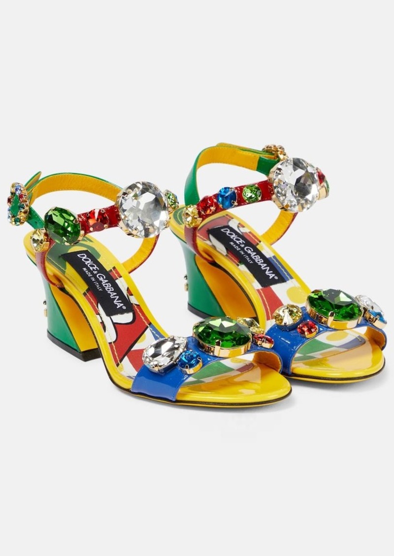 Dolce & Gabbana Keira embellished patent leather sandals