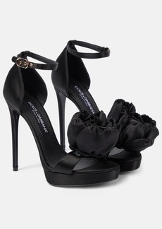 Dolce & Gabbana Keira floral-appliqué satin sandals