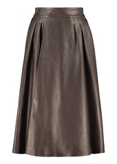 DOLCE & GABBANA LEATHER FULL SKIRT