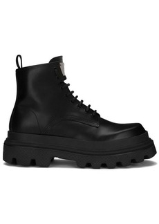 DOLCE & GABBANA Leather laced up boots