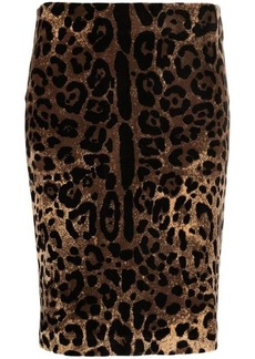 DOLCE & GABBANA Leopard print chenille mini skirt