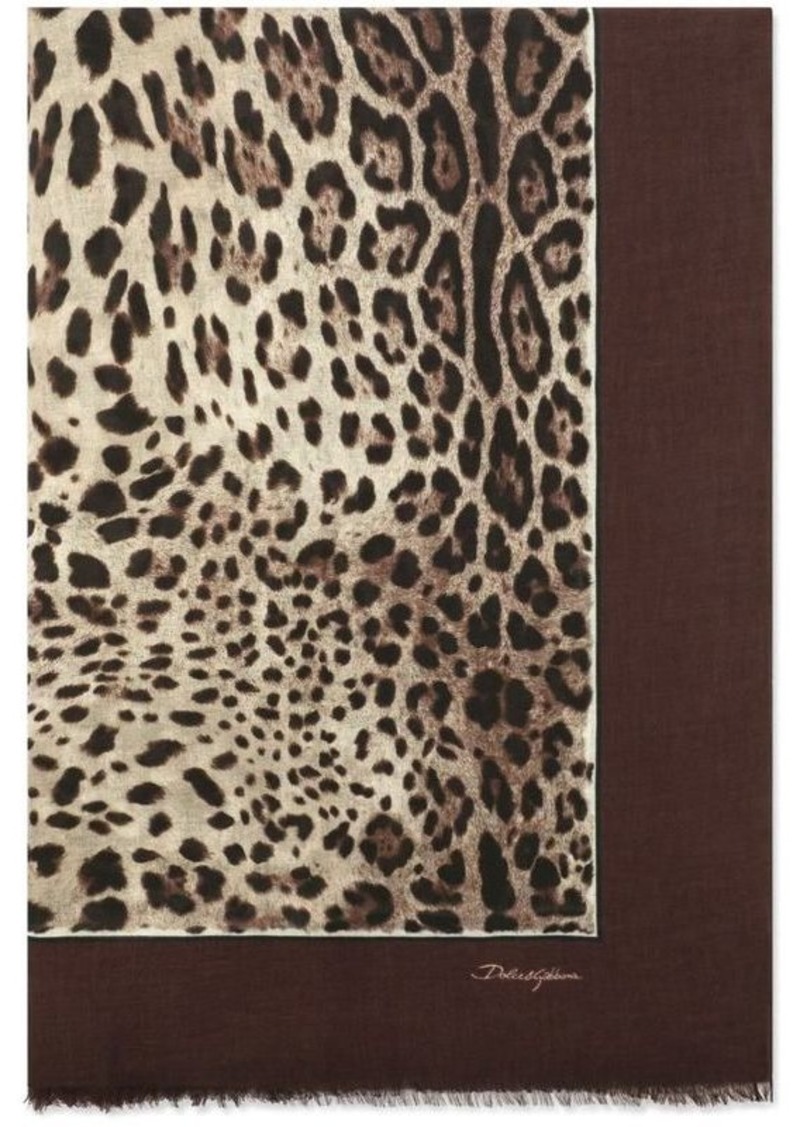 DOLCE & GABBANA Leopard print foulard