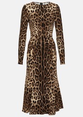 Dolce & Gabbana Leopard-print jersey midi dress