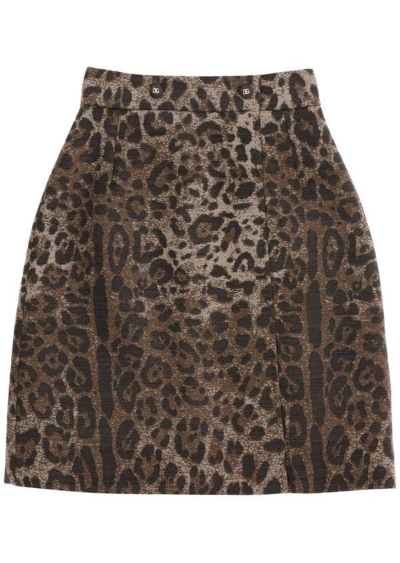 DOLCE & GABBANA Leopard-print miniskirt