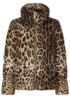 DOLCE & GABBANA Leopard print nylon down jacket