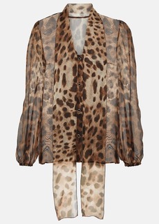 Dolce & Gabbana Leopard-print silk chiffon blouse