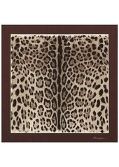 DOLCE & GABBANA Leopard print silk foulard