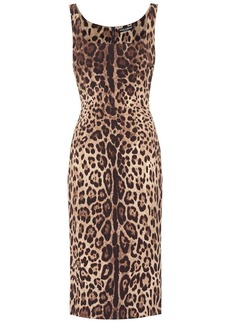 Dolce & Gabbana Leopard-print stretch-silk dress