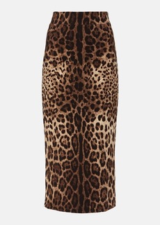Dolce & Gabbana Leopard-print wool pencil skirt