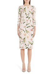 Dolce & Gabbana Lily Print Sheath Dress