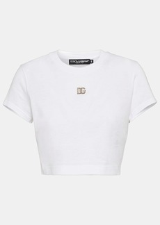 Dolce & Gabbana Logo cotton jersey crop top