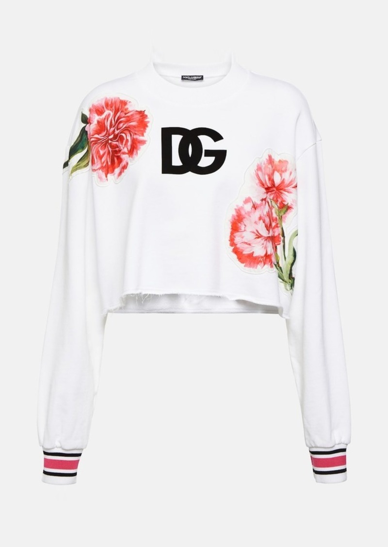 Dolce & Gabbana Logo cropped cotton sweatshirt