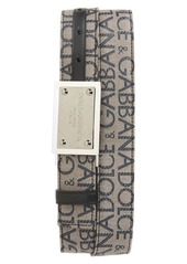 Dolce & Gabbana Logo Jacquard Coated Canvas Belt