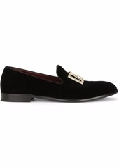 DOLCE & GABBANA Logo velvet loafers