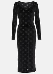 Dolce & Gabbana Logo velvet midi dress