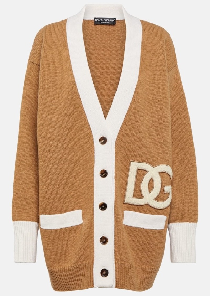 Dolce & Gabbana Logo oversized wool cardigan