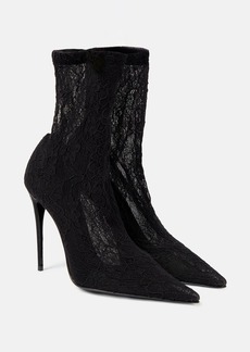 Dolce & Gabbana Lollo lace and leather ankle boots