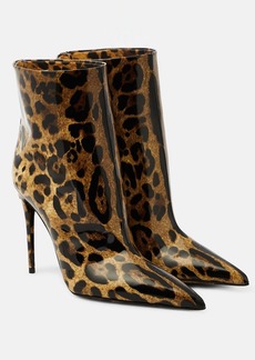 Dolce & Gabbana Lollo leopard-print leather ankle boots