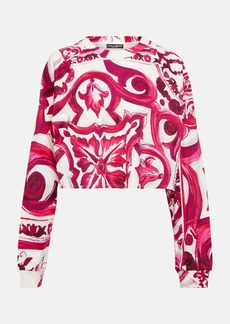 Dolce & Gabbana Majolica cropped cotton jersey sweatshirt