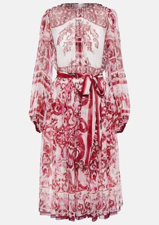 Dolce & Gabbana Majolica silk chiffon midi dress