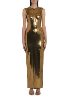 Dolce & Gabbana Metallic Bustier Column Gown