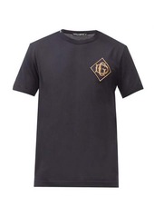 Dolce & Gabbana Monogram-embroidered cotton-jersey T-shirt