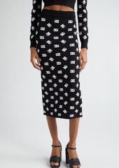 Dolce & Gabbana Monogram Jacquard Midi Sweater Skirt