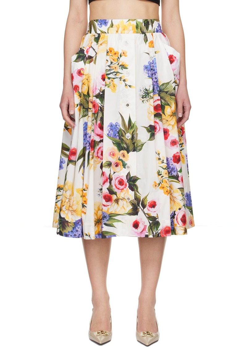 Dolce & Gabbana Multicolor Floral Midi Skirt