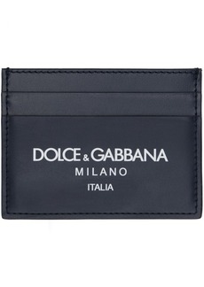 Dolce & Gabbana Navy Calfskin Logo Card Holder