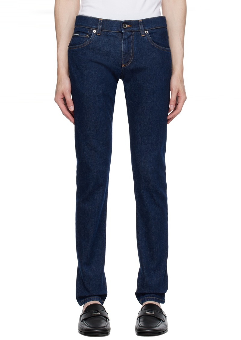 Dolce & Gabbana Navy Five-Pocket Jeans
