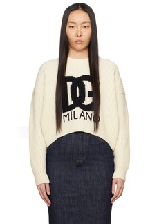Dolce & Gabbana Off-White Crewneck Sweater