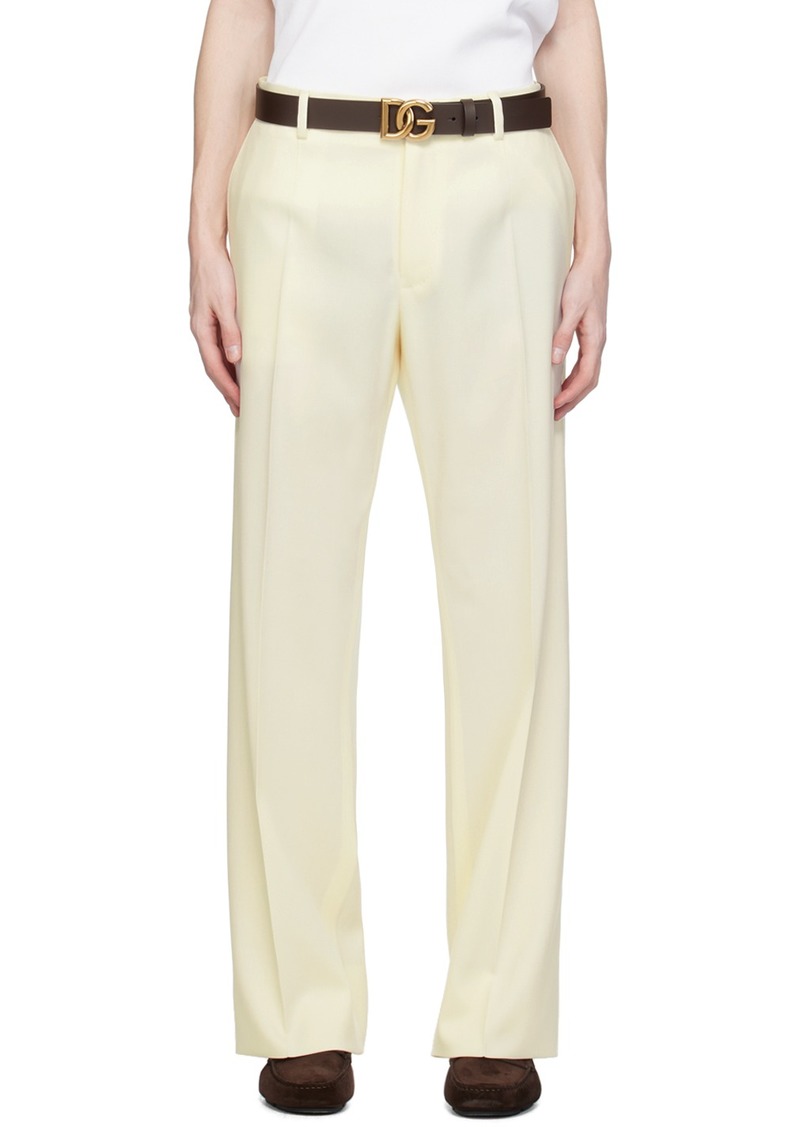 Dolce & Gabbana Off-White Straight-Leg Trousers