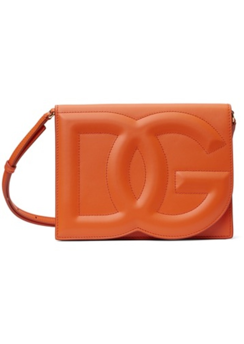 Dolce & Gabbana Orange Calfskin 'DG' Logo Crossbody Bag