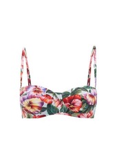 Dolce & Gabbana Pansy-print balconette bikini top