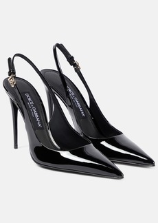 Dolce & Gabbana Patent leather slingback pumps