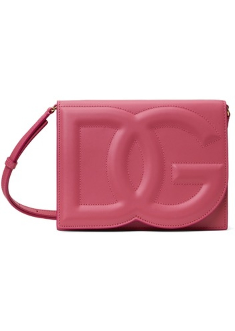 Dolce & Gabbana Pink Calfskin 'DG' Logo Crossbody Bag