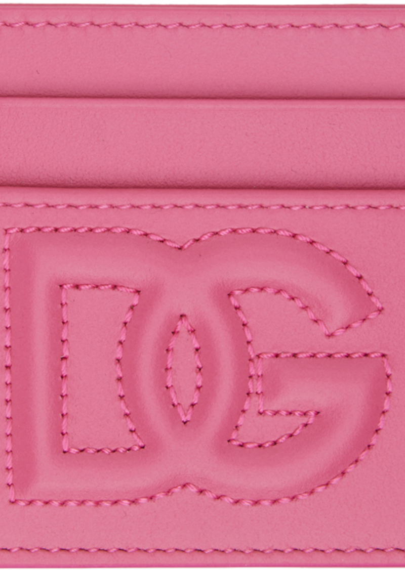 Dolce & Gabbana Pink Embossed Card Holder