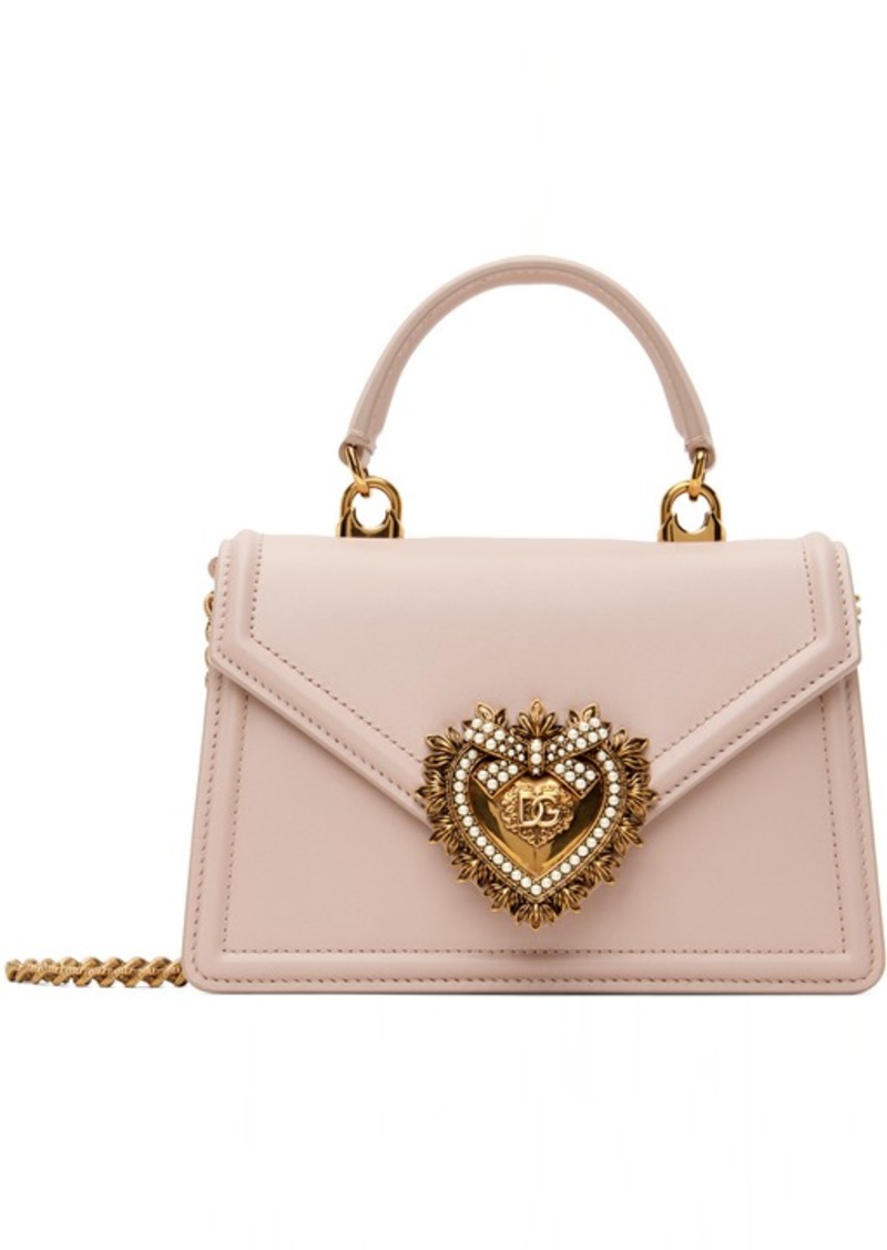 Dolce & Gabbana Pink Small Smooth Devotion Bag