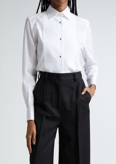 Dolce & Gabbana Piqué Knit Bib Cotton Tuxedo Shirt