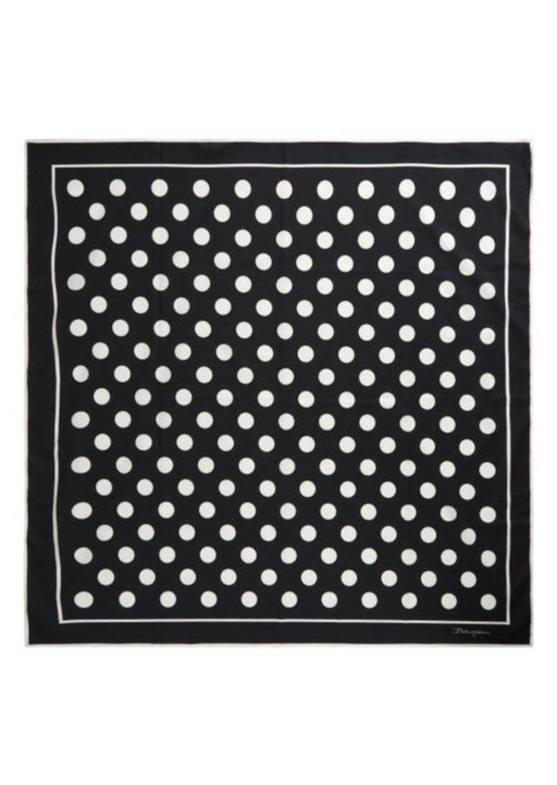 Dolce & Gabbana Polka Dot Square Cotton Scarf