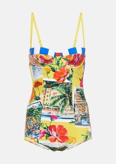 Dolce & Gabbana Portofino printed balconette swimsuit